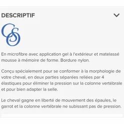 CSO Amortisseurs>Amortisseur de dos C.S.O. avec gouttière
