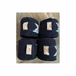 RG Repos>Bandes de polo cheval ITALY bleu marine écossais