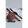 Eric Thomas Sangles>bavette en cuir marron