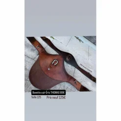 Eric Thomas Sangles>bavette en cuir marron