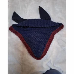 Greenfield Bonnets>Bonnet Bleu Marine liseré Bordeaux/Blanc