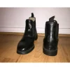 Fouganza Boots>Boots noir en cuir .