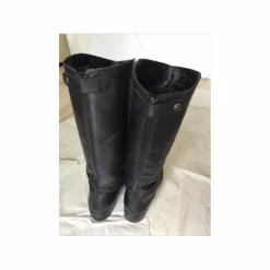 - Marque inconnue - Boots>Bottes d’équitation en cuir noir T 40
