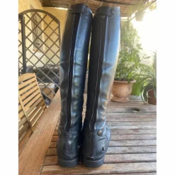 - Marque inconnue - Bottes>BOTTES NOIRES EN CUIR FABBRI POINTURE 39 AVEC EMBOUCHOIRS BOIS SUR MESURE