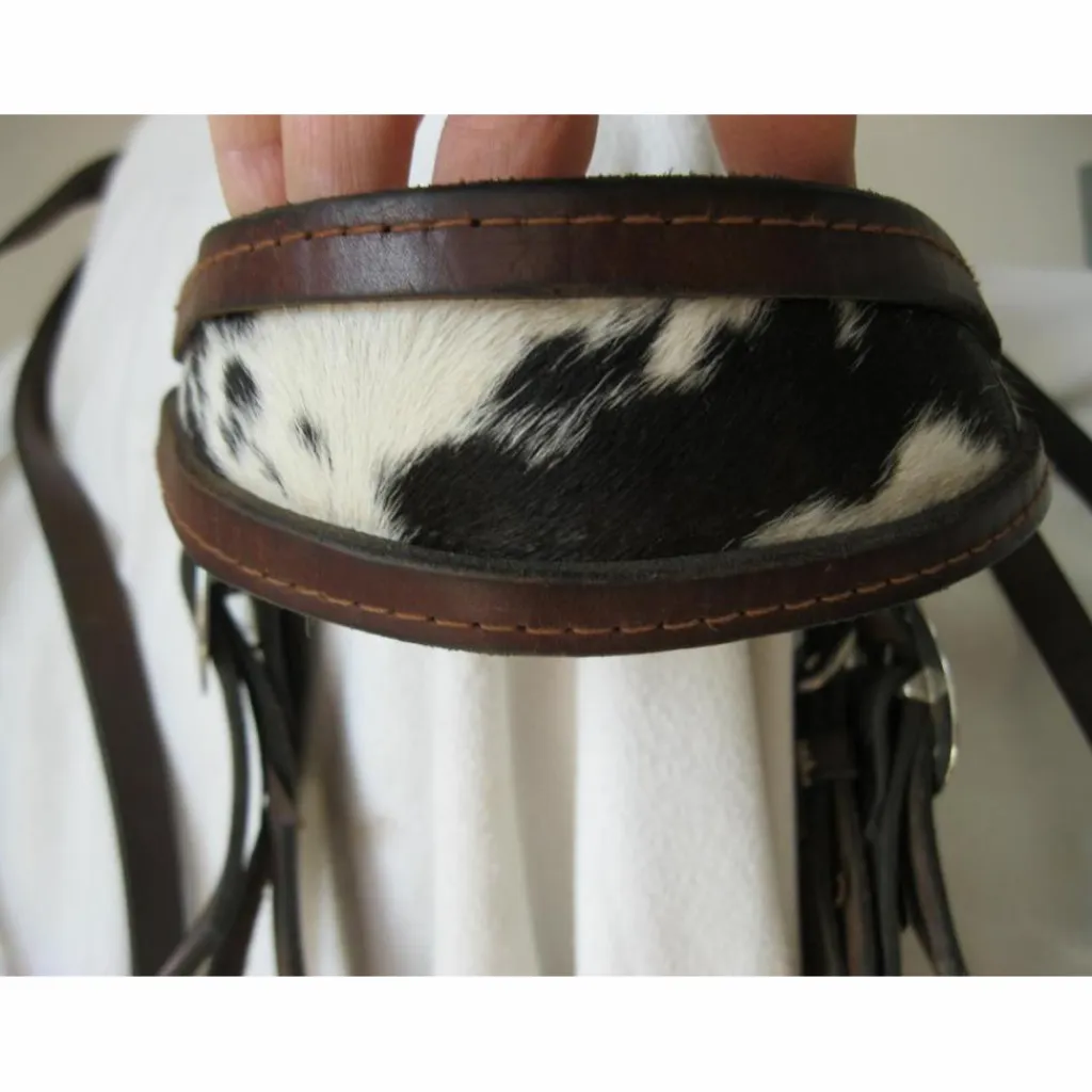Bridon artisanale western avec peau de vache COBB*- Marque inconnue - Outlet