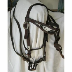 Bridon artisanale western avec peau de vache COBB*- Marque inconnue - Outlet