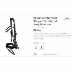 Bridon dressage anatomique noir con*Anky Sale