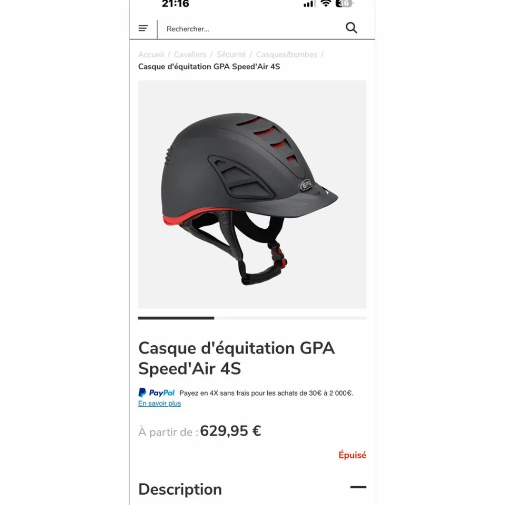 Casque speed’air 4S taille CE 54*GPA New