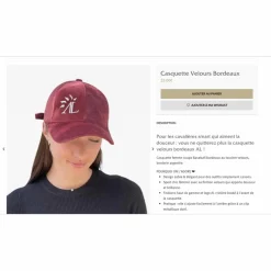casquette velour rouge AL*Alexandra Ledermann Sale