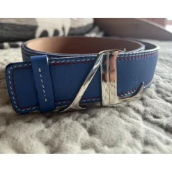 - Marque inconnue - Accessoires>Ceinture AL cuir bleu azur