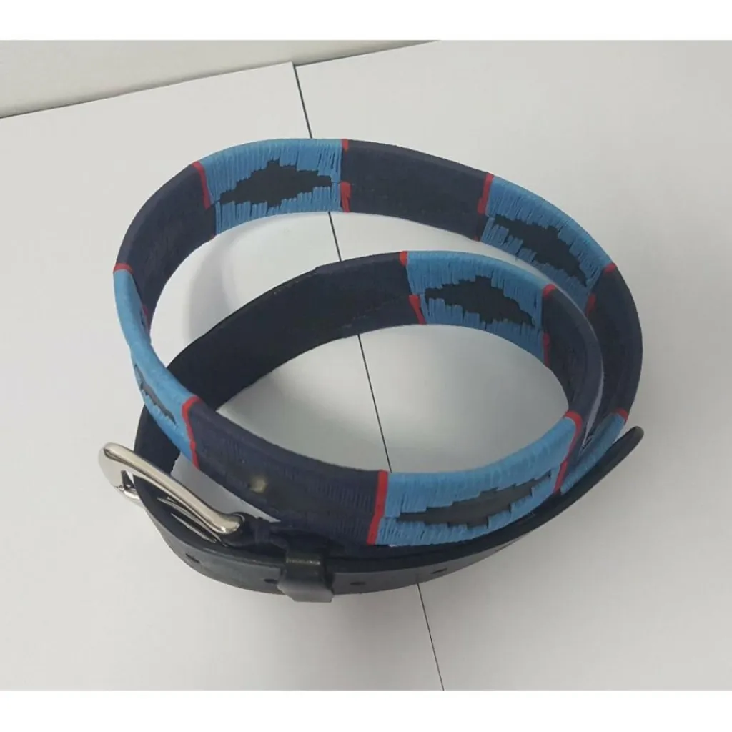 - Marque inconnue - Accessoires>CEINTURE POLO PAMPEANO NOIRE ET BLEUE NEUVE T 90 CM