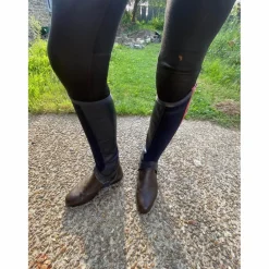 chaps cuir bleu marine et bordures rose*Fouganza Best