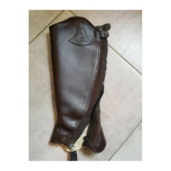 Equitheme Chaps>Chaps en cuir havane taille S