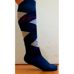 Fouganza Accessoires>Chaussettes bleu marine, rose framboise et blanc cassé adultes losanges