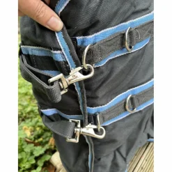 Equitheme Couvertures>Chemise coton bleue gris