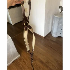 Time Rider Colliers De Chasse>Collier de chasse cuir marron élastique beige taille COB+ martingale