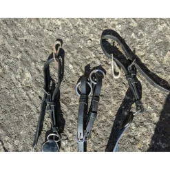 Collier de chasse T cob cuir noir gros élastiques larges bleu*- Marque inconnue - Hot