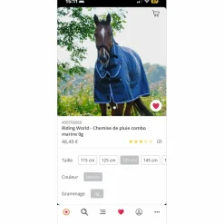 Couverture cheval 0gr taille 135*- Marque inconnue - Hot