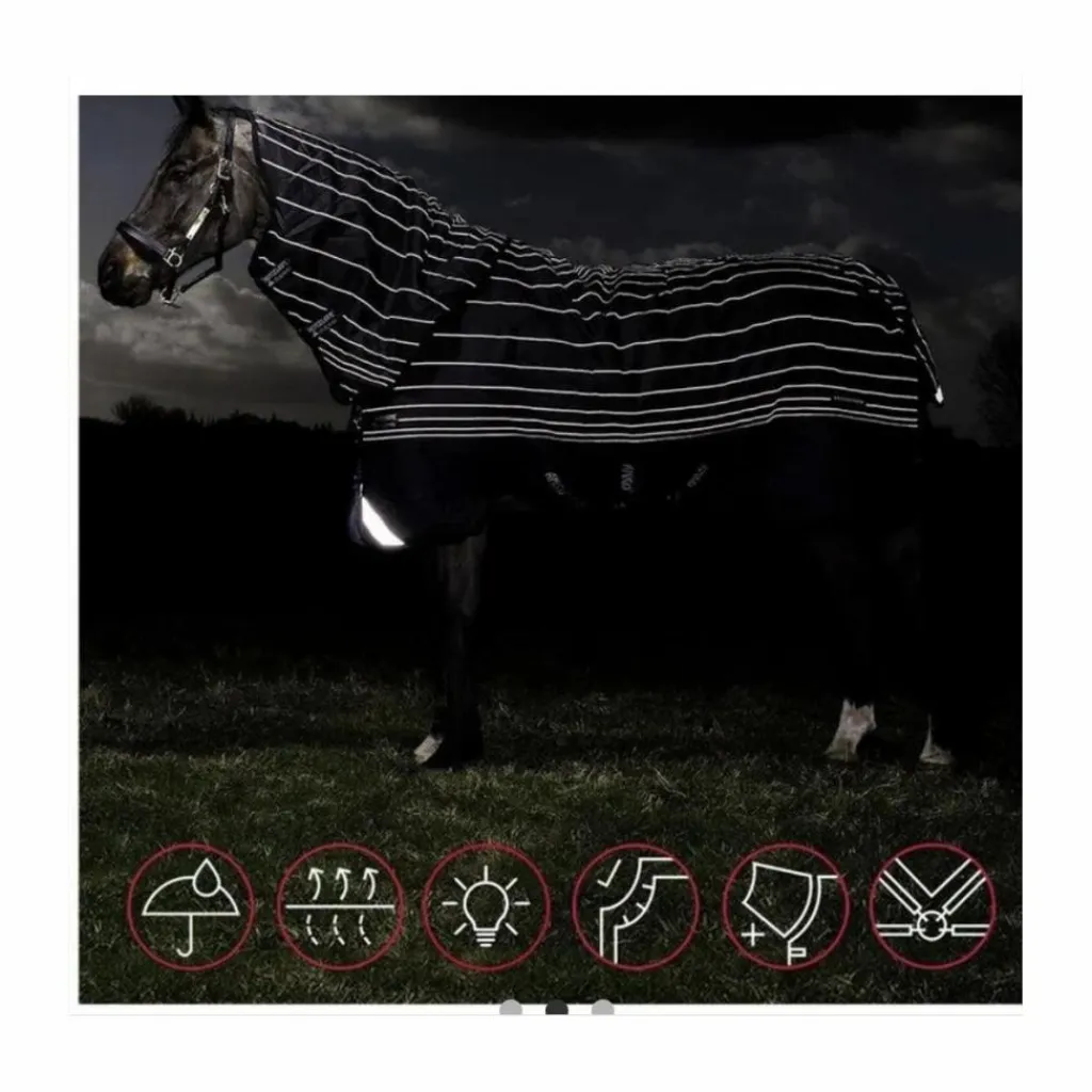 Couverture de paddock Amigo 100g Bravo 12 Refl Plus 100g (Gris/Réfléchissant/Noir)*Horseware Best