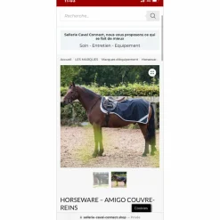Horseware Couvres-Reins>couvre reins imper doublé polaire Rambo bleu