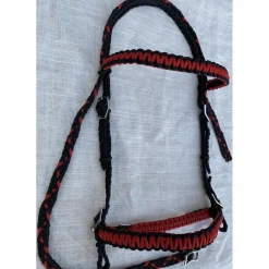 - Marque inconnue - Bridons - Filets>ensemble bridon et rêne rouge et noire
