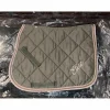 Ensemble poney tapis brodé "Elise" et bonnet vert amande*HFI Sale
