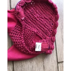 Ensemble rose tapis et bonnet taille pony*Padd Discount