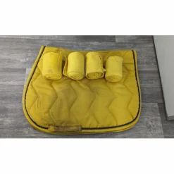 Equitheme Tapis>Ensemble tapis + bandes de polo Equithème - Jaune - Full