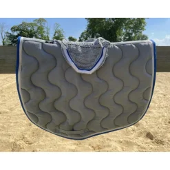 Ensemble tapis + bonnet gris/bleu roi*Paddock Sport New
