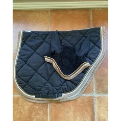 Cristina Sport Ensemble Tapis + Bonnet>ensemble tapis de selle et bonnet noir et beige sport