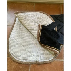 Cristina Sport Ensemble Tapis + Bonnet>ensemble tapis de selle et bonnet noir et beige sport
