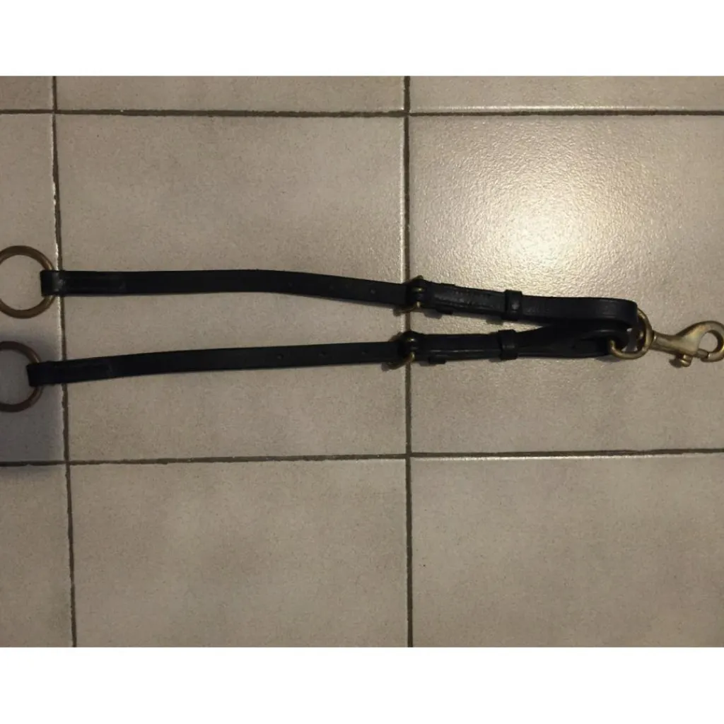 Fourche de martingale réglable en cuir noir*- Marque inconnue - Hot
