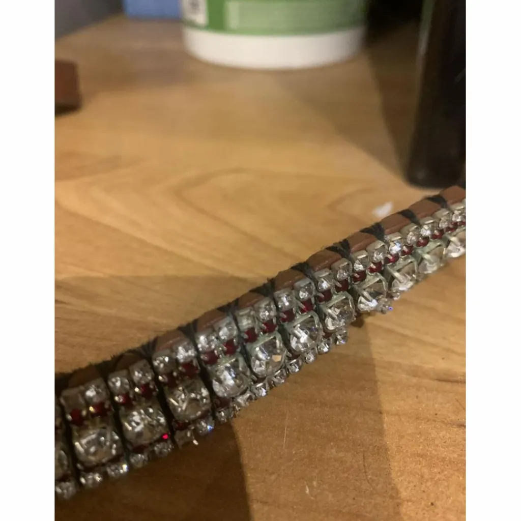 - Marque inconnue - Accessoires>Frontal Bling your Horse bordeaux et argent