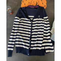 gilet rayée bleu marine et blanc taille M*Felix Bhuler Hot