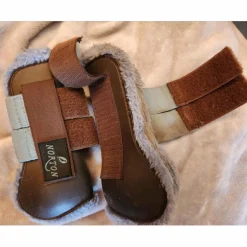 Guêtres et Protèges boulets moumoute , marrons et bleu ciel*Norton Discount