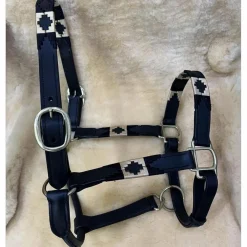 - Marque inconnue - Licols Et Longes>Licol en Cuir Artisanal "LD Black" | Bouclerie Inox & Détails Or
