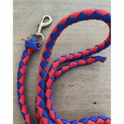 - Marque inconnue - Licols Et Longes>Longe de licol tressée bleu et rouge