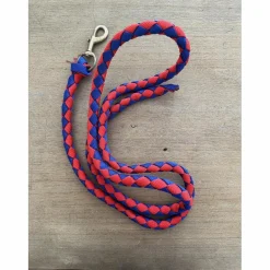 - Marque inconnue - Licols Et Longes>Longe de licol tressée bleu et rouge
