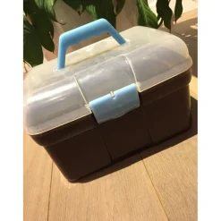Mallette de pansage marron et bleu ciel*Fouganza Online