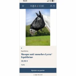 Equitheme Bonnets>masque anti mouches Lycra