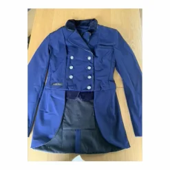 Lamantia Couture Vestes De Concours>Mini-frac bleu, col et noeud velours bleu, liseré noir, boutons argenté