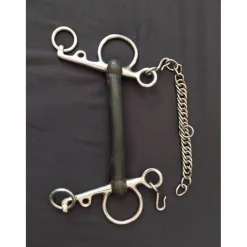 - Marque inconnue - Mors Et Embouchures>Mors Pelham caoutchouc souple avec gourmette 145mm
