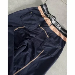 pantalon bleu marine et orange*Fouganza Discount