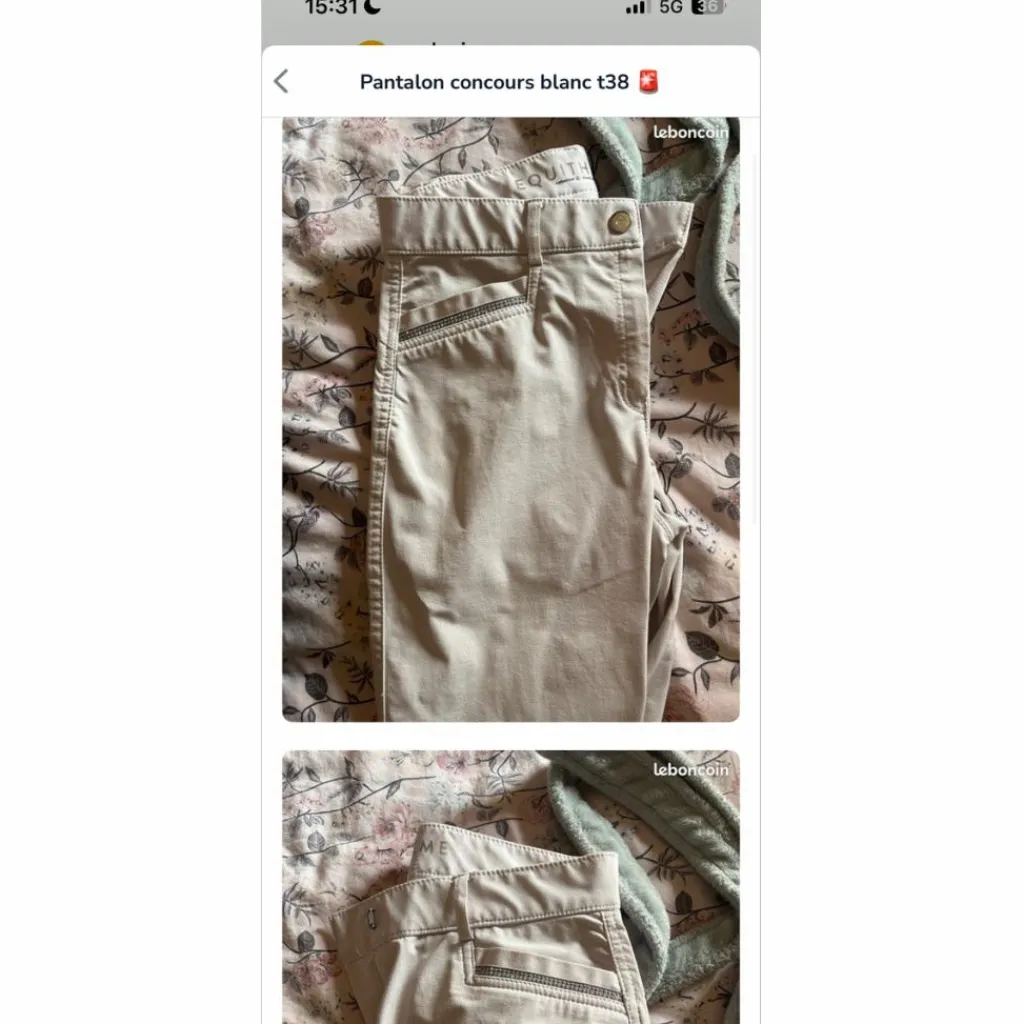 Equitheme Pantalons De Concours>Pantalon de concours blanc taille 38 full gripp
