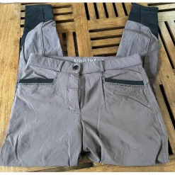 Equitheme Pantalons>Pantalon marron equiteme SAFIR à strass édition « création française »