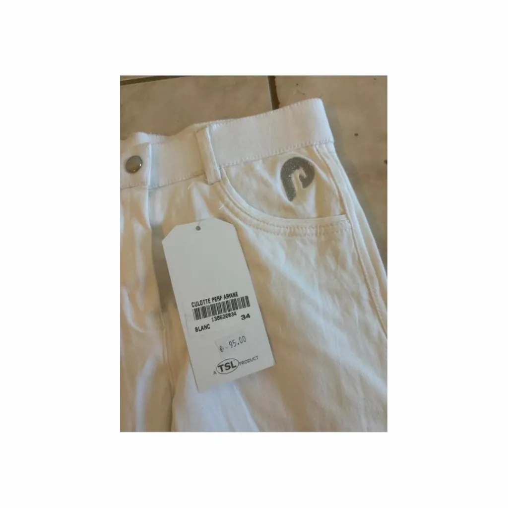 Pantalon Carla Blanc/Bleu - Taille 34 - Neuf avec étiquette*Performance Clearance