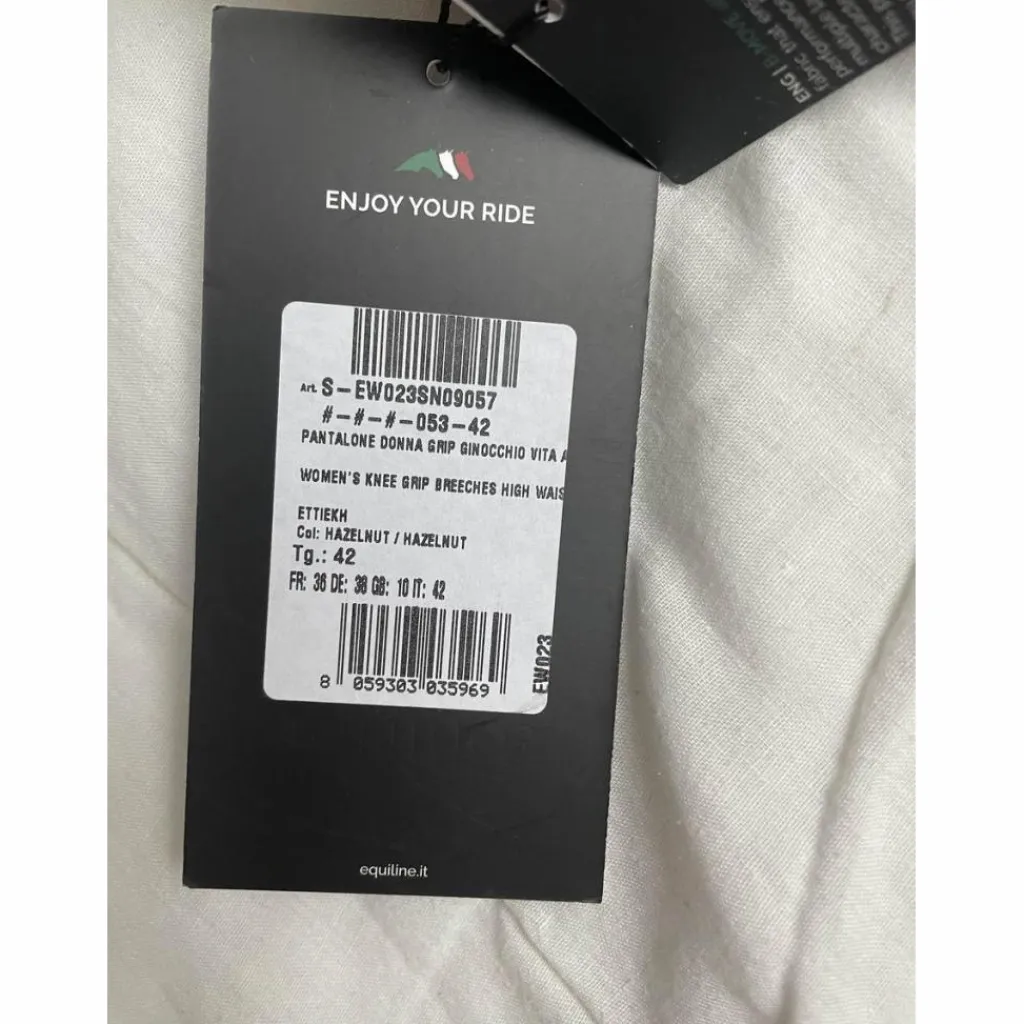 Pantalon équitation Donna taille haute neuf avec étiquette 36*Equiline Discount