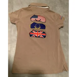 polo beige drapeaux*Equitheme New