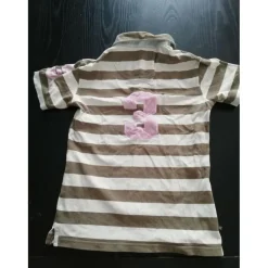 - Marque inconnue - Polos / Tshirts Équitation>Polo rayé marron et beige taille S