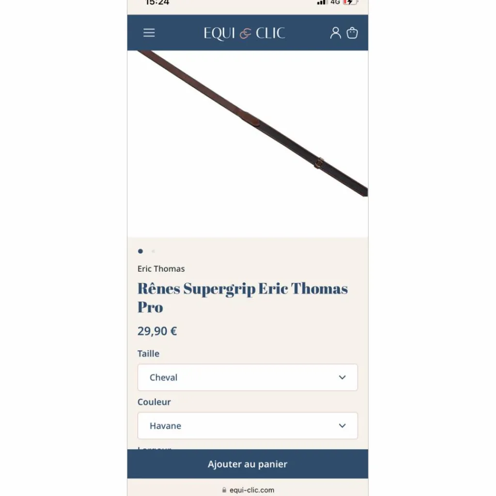 Eric Thomas Rênes>Rênes supergrip havane Éric Thomas